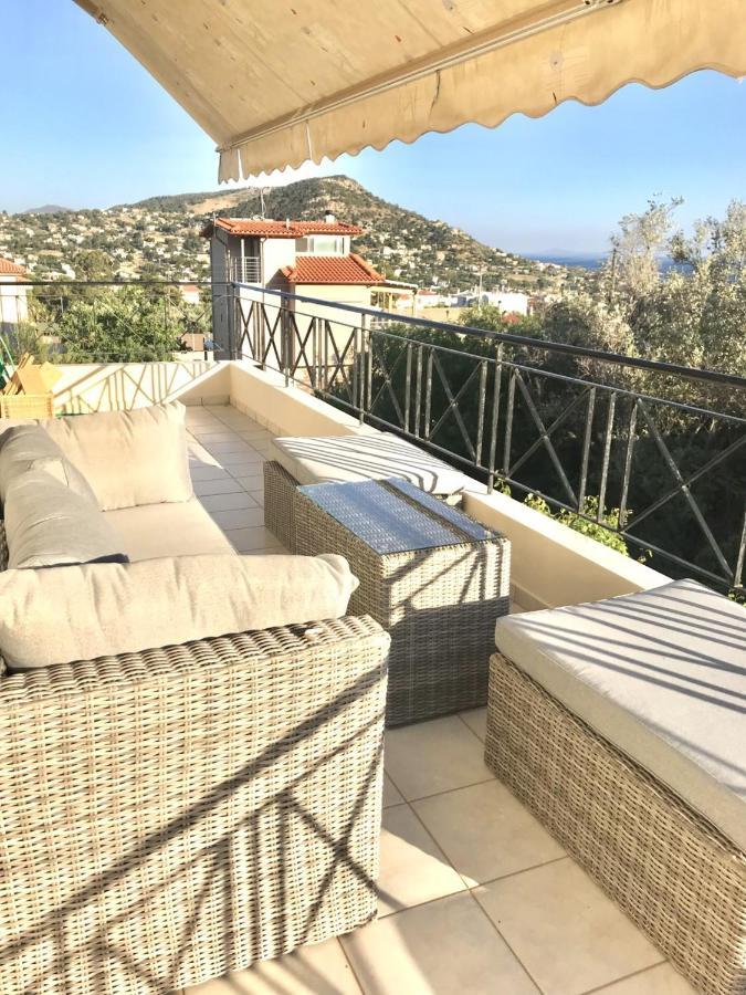 Beautiful Maisonette With A View To The Mountains And The Sea Agia Marina  Exterior foto